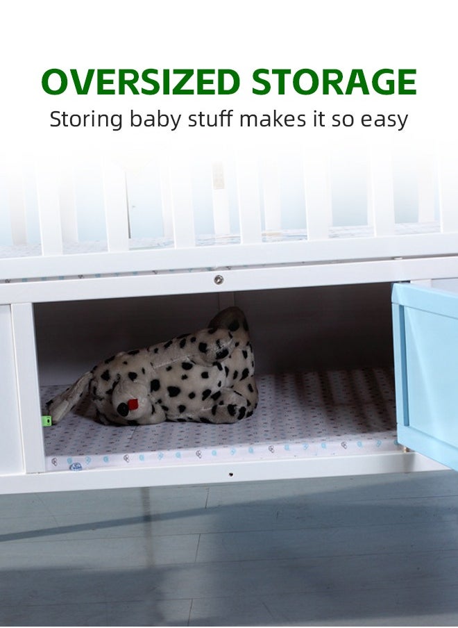 Baby Cot Baby Crib with Storage Solid Wood Toddler Bed Suitable for Newborns and Infants 118x72x92CM