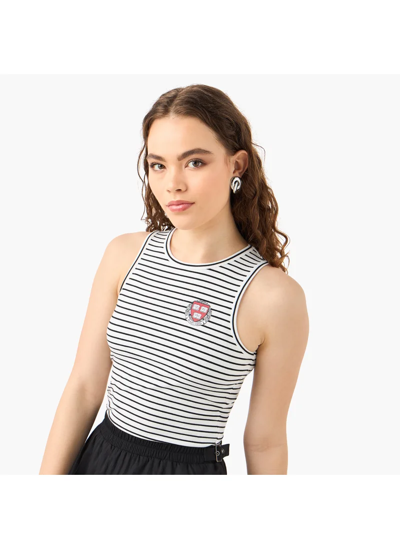 اس بي كاركترز Striped Sleeveless Top with Round Neck