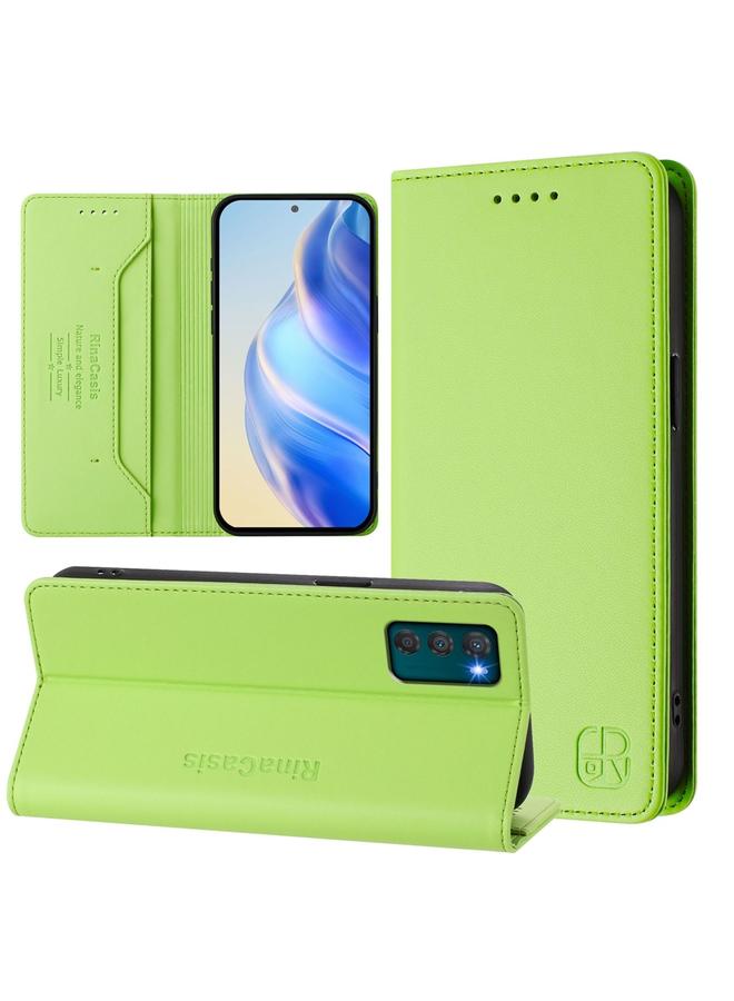 S-TOP Case For Motorola Moto G42 RC01 Dual-Folded Magnetic Suction RFID Leather Phone Case - Image 1