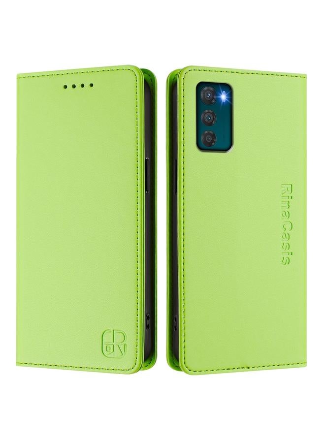 S-TOP Case For Motorola Moto G42 RC01 Dual-Folded Magnetic Suction RFID Leather Phone Case - Image 2