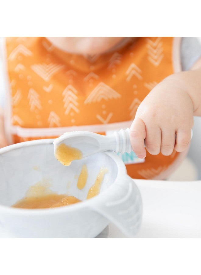 BUMKiNs Baby Bowl Silicone Baby Feeding Set With Suction For Baby And Toddler Includes Spoon And Lid First Feeding Set Essential For Baby Led Weaning For Babies 4 Months Marble - Image 4