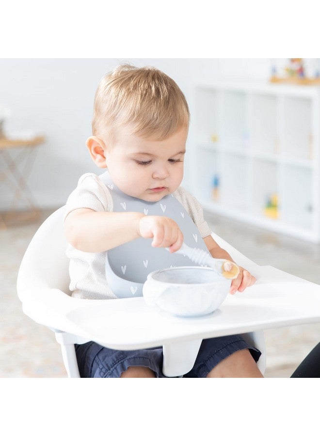 BUMKiNs Baby Bowl Silicone Baby Feeding Set With Suction For Baby And Toddler Includes Spoon And Lid First Feeding Set Essential For Baby Led Weaning For Babies 4 Months Marble - Image 3