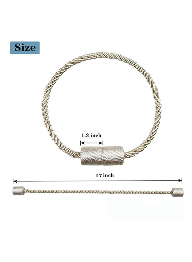 Y&D 2 Pack Beige Strong Magnetic Curtain Tie Outdoor Elegant Decor Back Modern Cord For Holder - Image 5