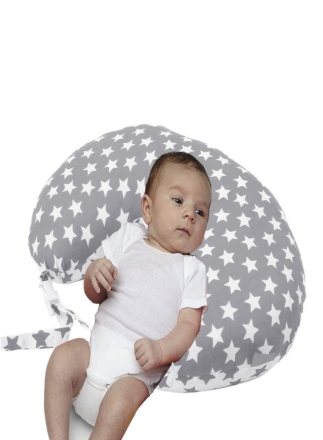 GET IT Cotton Mutlipurpose 5 in 1 Baby Feeding Nursing Pillow with Adjustable Strap| for Breastfeeding, Baby Support & Playtime | Washable Premium Cotton Cover with Zip -(Aash Star) - Image 1