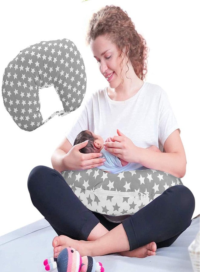 GET IT Cotton Mutlipurpose 5 in 1 Baby Feeding Nursing Pillow with Adjustable Strap| for Breastfeeding, Baby Support & Playtime | Washable Premium Cotton Cover with Zip -(Aash Star) - Image 3