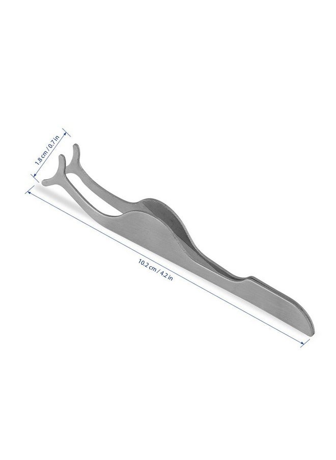1st Choice False Eyelashes Extension Applicator Remover Clip Tweezers Nipper (Silver)  - Image 2