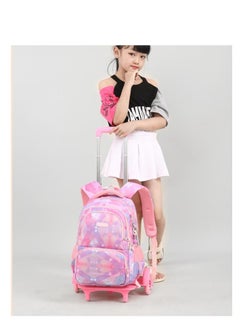 Golden Rolling Backpack Travel Trolly BookBag School Wheeled Backpack for Boys Girls Kids Luggage School Bag with Wheels Trolley Backpack  - Image 5