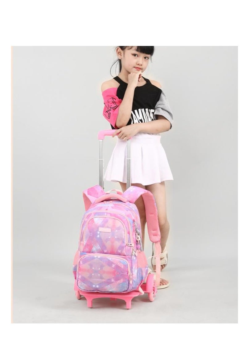 Golden Rolling Backpack Travel Trolly BookBag School Wheeled Backpack for Boys Girls Kids Luggage School Bag with Wheels Trolley Backpack  - Image 5
