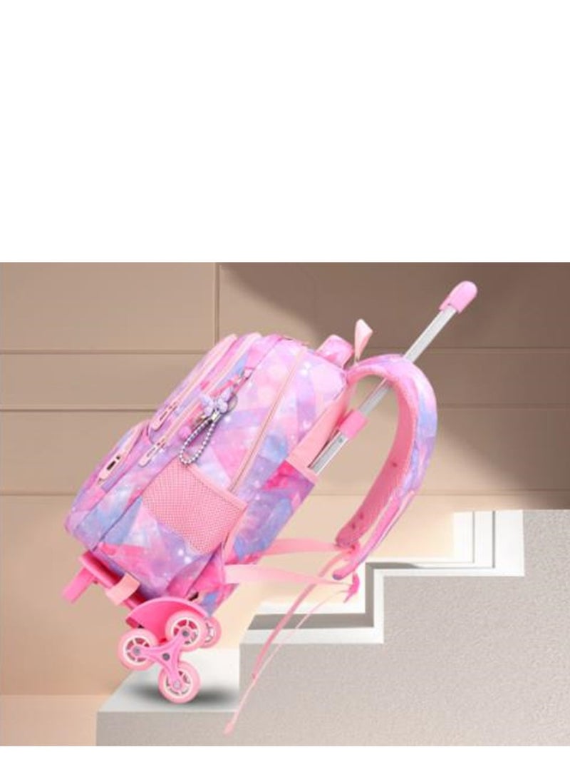Golden Rolling Backpack Travel Trolly BookBag School Wheeled Backpack for Boys Girls Kids Luggage School Bag with Wheels Trolley Backpack  - Image 3