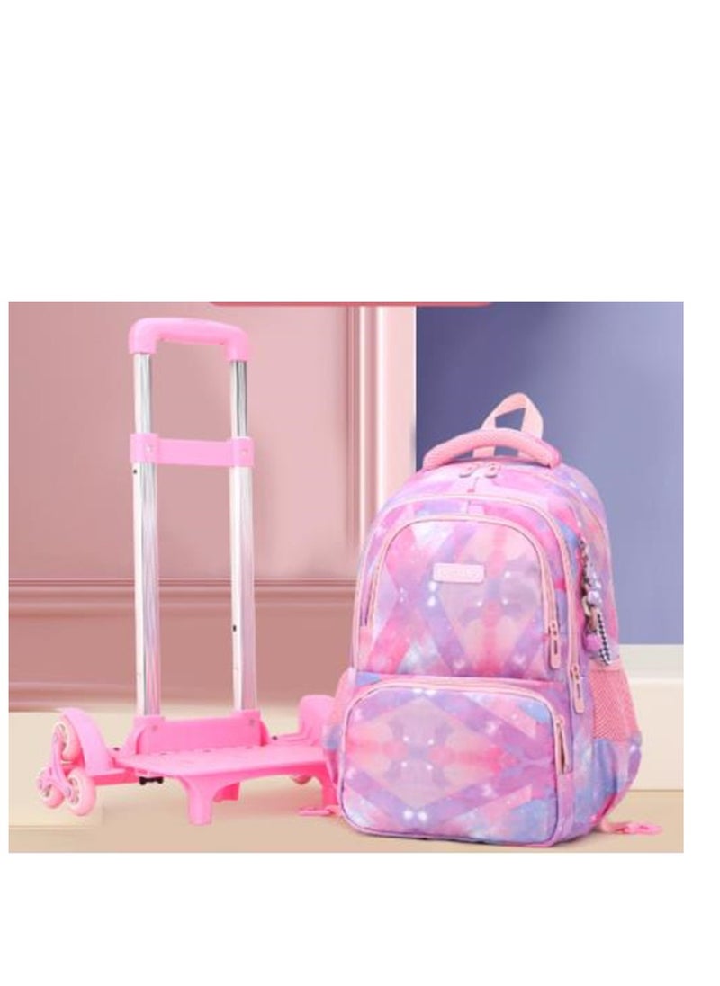 Golden Rolling Backpack Travel Trolly BookBag School Wheeled Backpack for Boys Girls Kids Luggage School Bag with Wheels Trolley Backpack  - Image 2