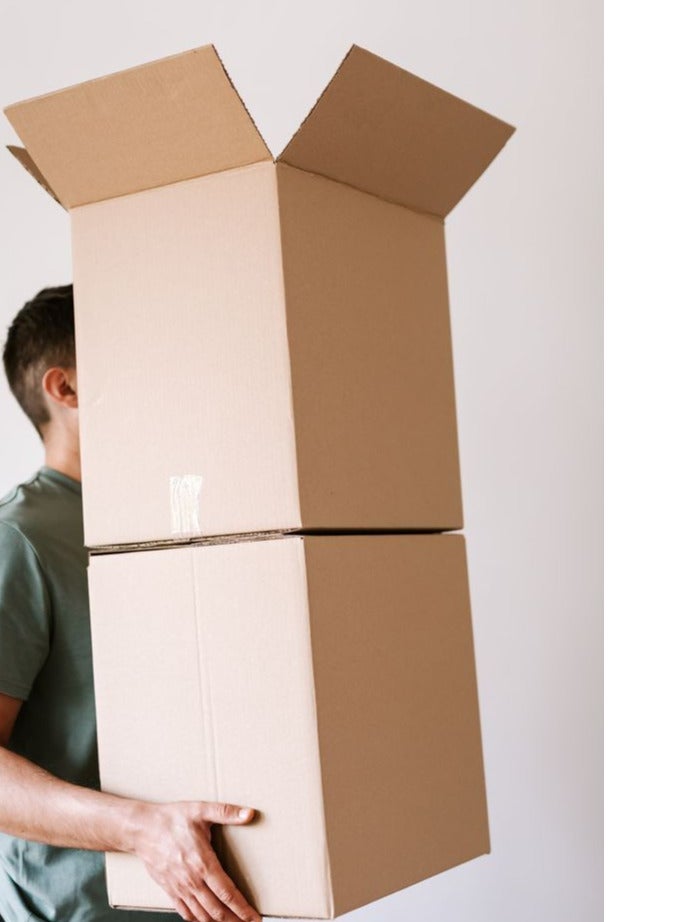 Carton box for moving and packing and shipping, 5 boxes, 46x 46x 76 cms, Brown - Image 5
