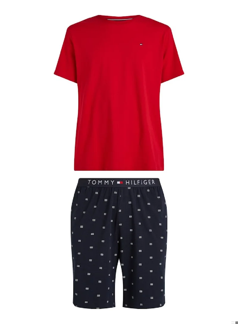 TOMMY HILFIGER Print T-Shirt And Shorts Pyjama Set