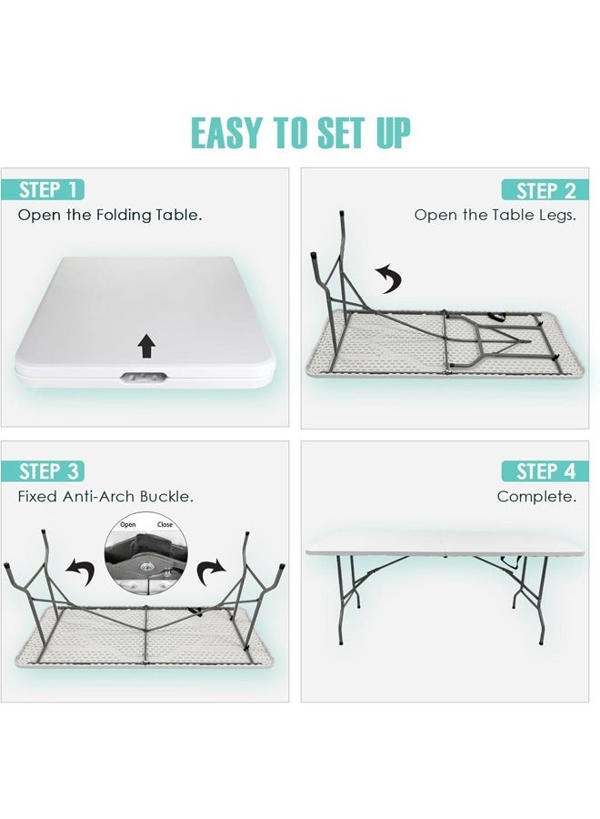 Phone Planet A folding table with a modern design that enhances elegance and practical use, in white color, with dimensions of 180 x 70 cm - Image 5