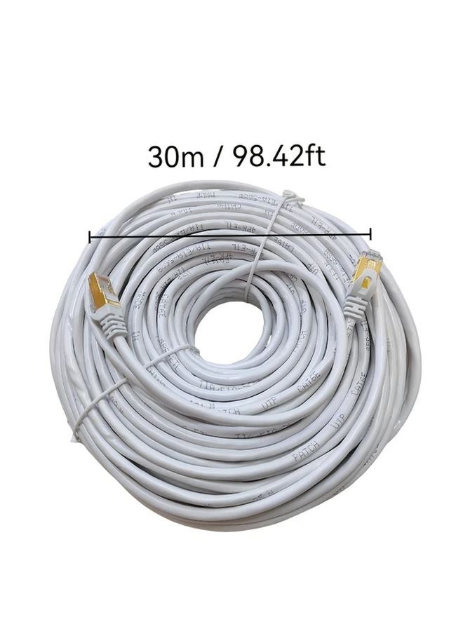 كابل إيثرنت Cat6 25م 30م 40م 50م أبيض 131 قدم موصل RJ45 للراوتر المودم إكس بوكس الكمبيوتر - Image 2
