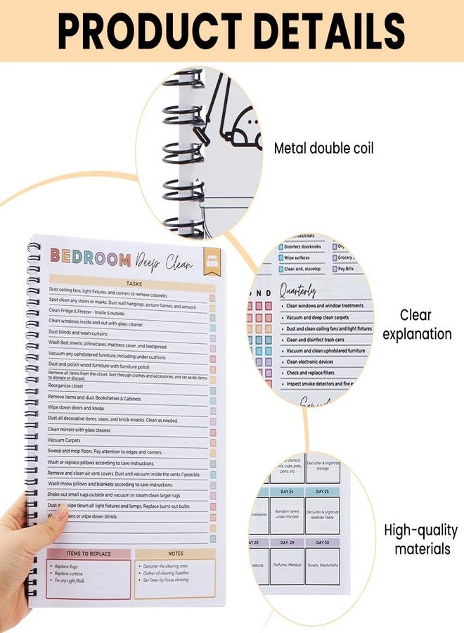 Kazheon Adhd Cleaning Planner,Editable Home Clean ing Plan,Daily,Weekly and Monthly Yearly Cleaning Checklist,Custom Adjustable Clean Up Household Chores Sheet,List - Image 3