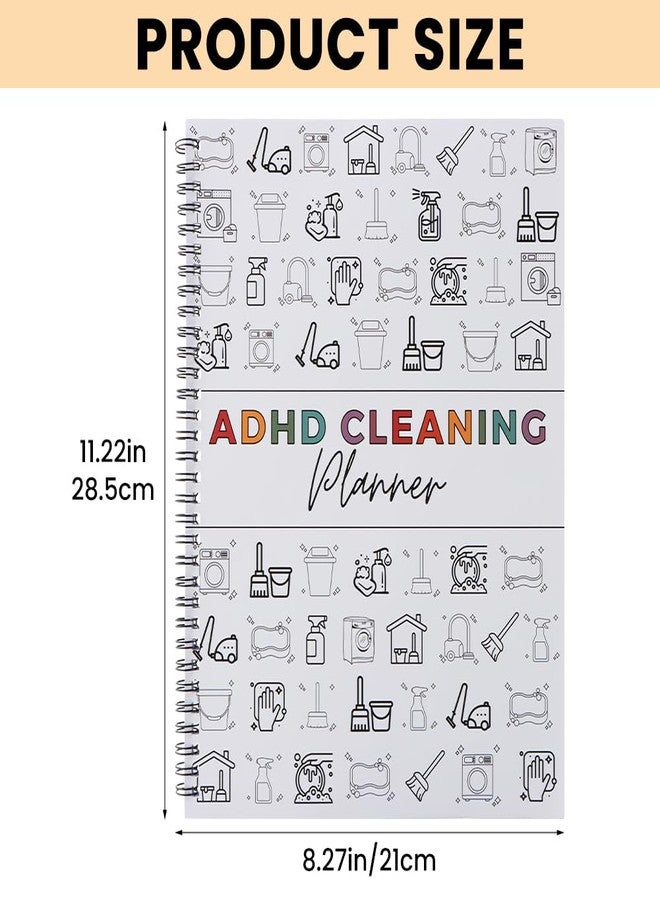 Kazheon Adhd Cleaning Planner,Editable Home Clean ing Plan,Daily,Weekly and Monthly Yearly Cleaning Checklist,Custom Adjustable Clean Up Household Chores Sheet,List - Image 2