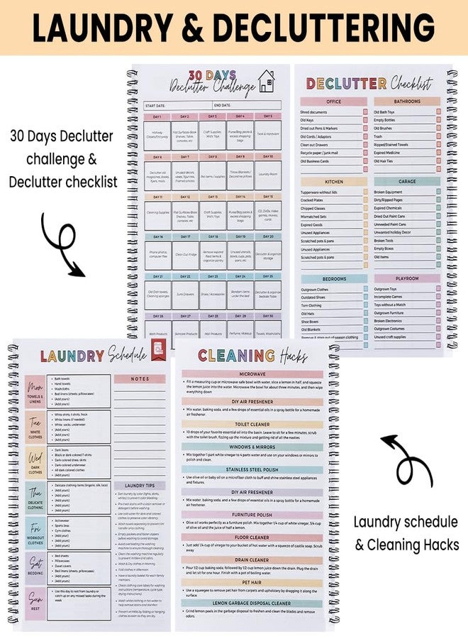 Kazheon Adhd Cleaning Planner,Editable Home Clean ing Plan,Daily,Weekly and Monthly Yearly Cleaning Checklist,Custom Adjustable Clean Up Household Chores Sheet,List - Image 4