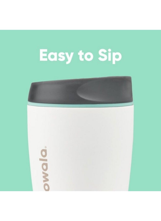 Owala - Owala SmoothSip Insulated Stainless Steel Coffee Tumbler, Reusable Iced Coffee Cup, Hot Coffee Travel Mug, Perfect for Cappuccino, BPA Free, 10 oz, Gray (Cloudscape) - Image 1