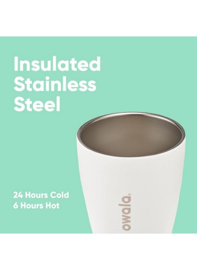 Owala - Owala SmoothSip Insulated Stainless Steel Coffee Tumbler, Reusable Iced Coffee Cup, Hot Coffee Travel Mug, Perfect for Cappuccino, BPA Free, 10 oz, Gray (Cloudscape) - Image 1