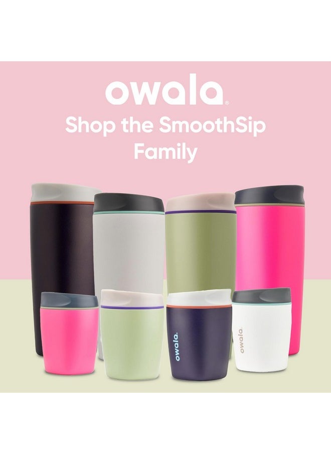 Owala - Owala SmoothSip Insulated Stainless Steel Coffee Tumbler, Reusable Iced Coffee Cup, Hot Coffee Travel Mug, Perfect for Cappuccino, BPA Free, 10 oz, Gray (Cloudscape) - Image 1