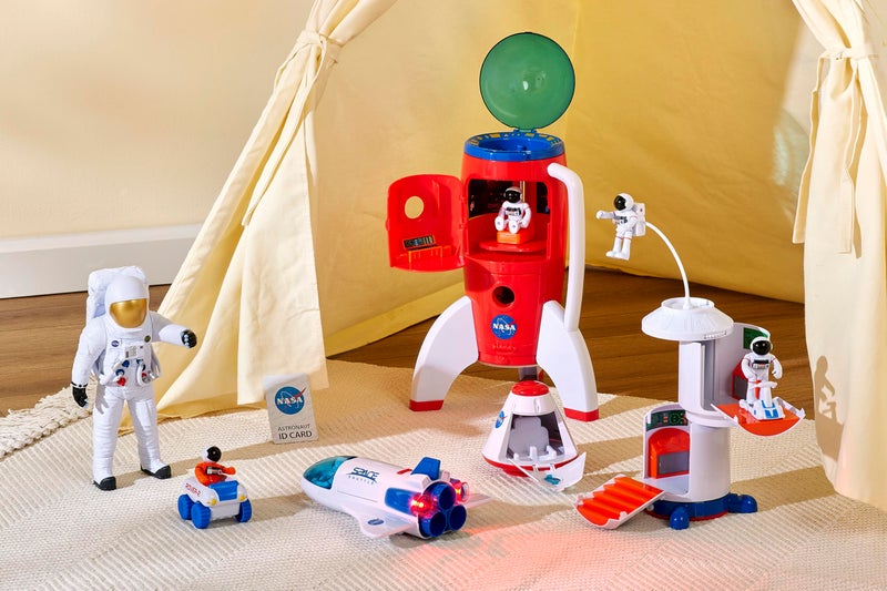 Daron Spaceship Rocket Toy Playset with 2 Astronauts and Rover Vehicle - Lights and Sound, Carrying Handle Play and Explore Space- Space Adventure Series by Daron - Image 2