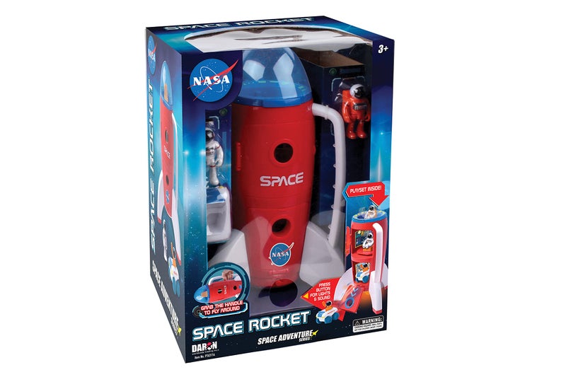 Daron Spaceship Rocket Toy Playset with 2 Astronauts and Rover Vehicle - Lights and Sound, Carrying Handle Play and Explore Space- Space Adventure Series by Daron - Image 1