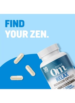 Om Mushroom Superfood Relax Mushroom Capsules, 90 Count, 30 Days, Reishi Mushrooms, Ashwagandha, GABA, L-Theanine, Magnesium, Adaptogens for Stress Support (Formerly Gently Zen, Packaging May Vary)  - Image 2