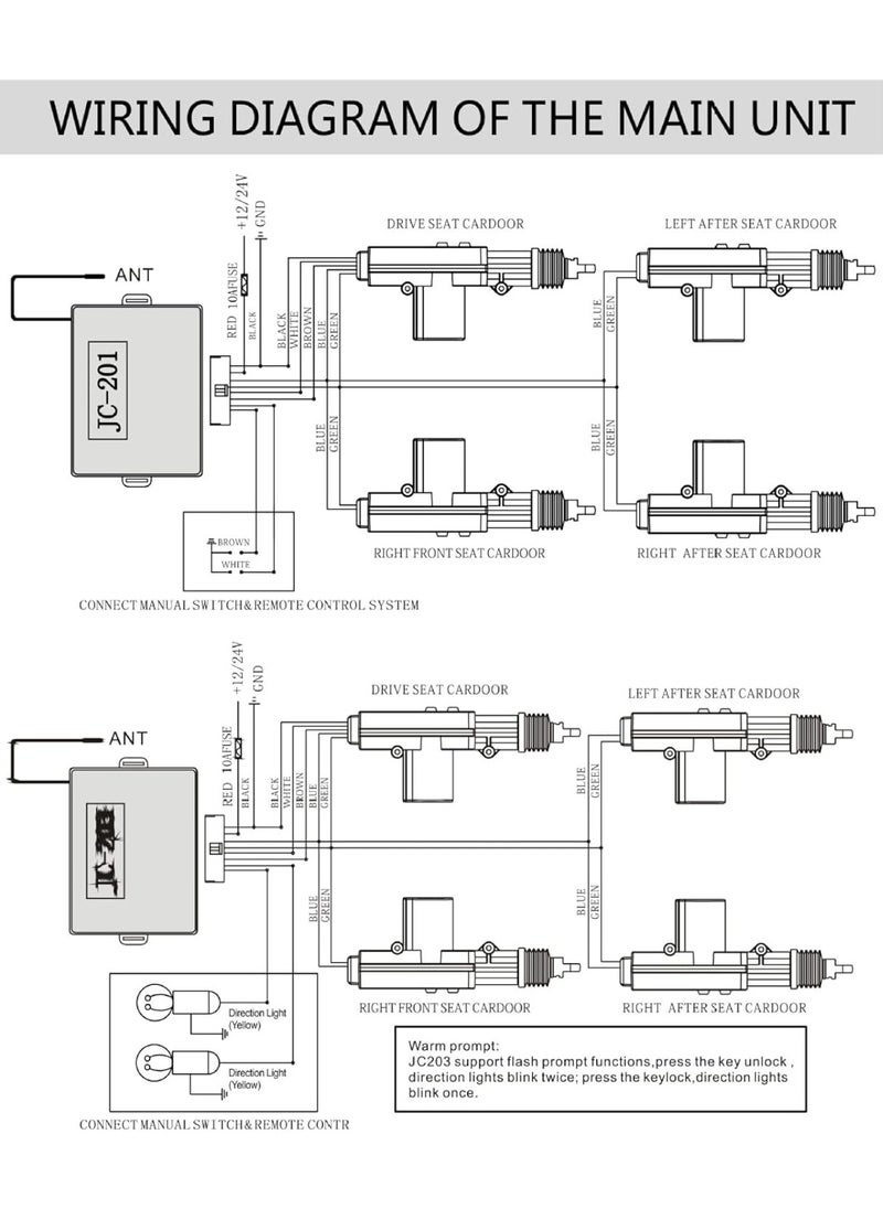 Generic - Central Power Door Locking System - Key and Button Operated - DC-12V - Image 1