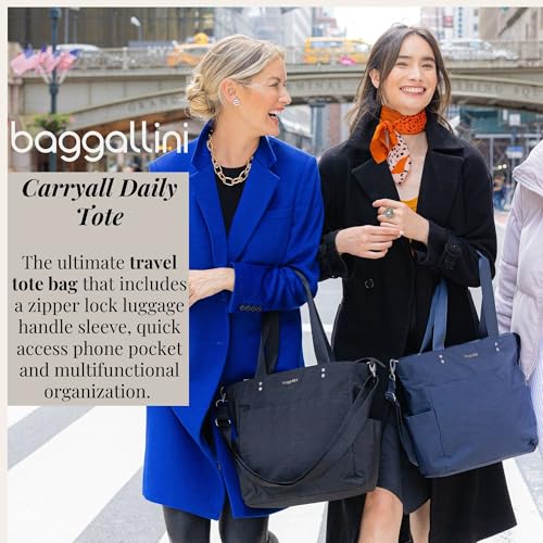 Baggallini Carryall Daily Tote Bag - 11.5”x 12.5” Lightweight Nylon Travel Beach Bag Personal Item w/Luggage Sleeve - Image 2