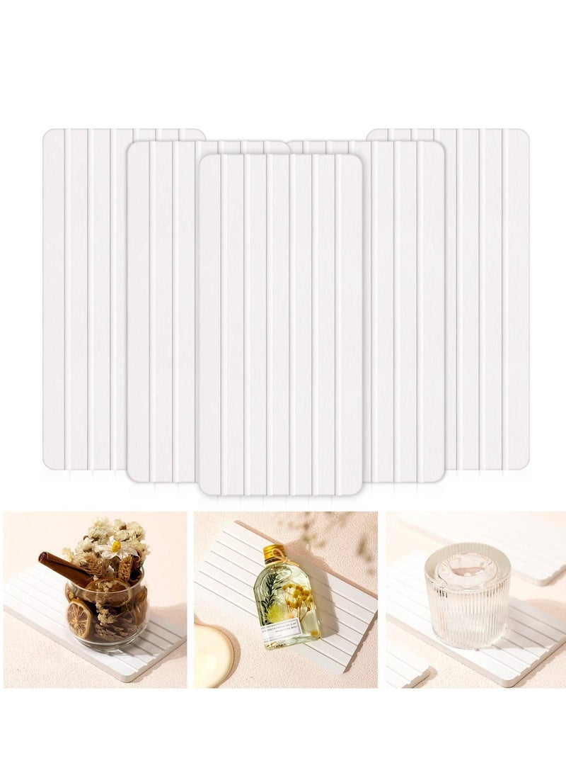 كابتن تيك Water Absorbent Diatomite Coasters, 5Pcs Instant Dry Sink Organizer, Drying Stone for Kitchen Counter, Water Absorbing Stone Used for Hand Soaps & Plants & toiletries (White) - Image 3