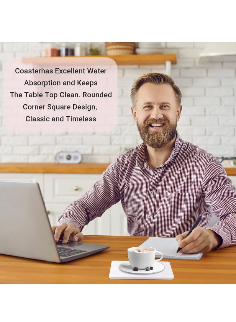 كابتن تيك Water Absorbent Diatomite Coasters, 5Pcs Instant Dry Sink Organizer, Drying Stone for Kitchen Counter, Water Absorbing Stone Used for Hand Soaps & Plants & toiletries (White) - Image 5