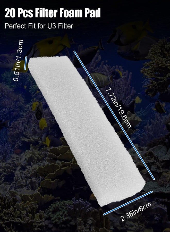 GUXPCH 20 Pcs Filter Foam Pad Compatible with U3 Underwater Sponge Aquarium Underwater Filter Accessories Compatible for Aquarium & Fish Tank - Image 2