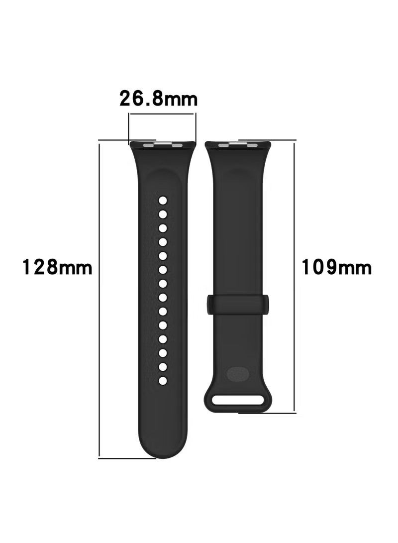 Silicone Strap for Xiaomi Band 10 Pro/9 Pro/8 Pro/Redmi Watch 4/5/6 Replacement TPU Wrist Strap Bracelet Band Soft And Durable Watch Accessories(Black) - Image 3