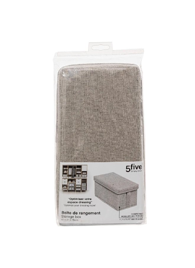Five Simply Smart Storage Box with Polycotton Lid Beige 15 x 31 cm 181249  - Image 4