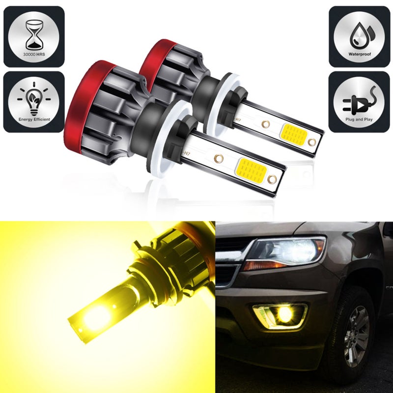 2PCS 880/881 LED Fog Light Bulbs 3000K Yellow 3000 Lumens 30W High Power LED Fog Light DRL Bulbs for Cars Trucks - Image 5