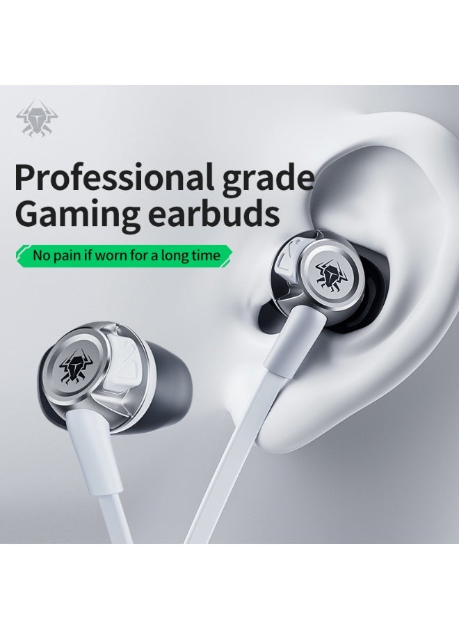 Plextone G21 Wired Gaming Earphones with Noise Cancelling Mic, Stereo Bass, 3.5mm Jack, Support All Devices (White)  - Image 4