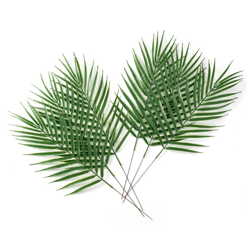ATFL Large Artificial Palm Leaves, Palm Branches for Palm Sunday, 12 Pcs Large Branches Decoration, Tropical Leaf with Stem Party Decorations, Faux Tree Leaves Decor(18.9'') - Image 4