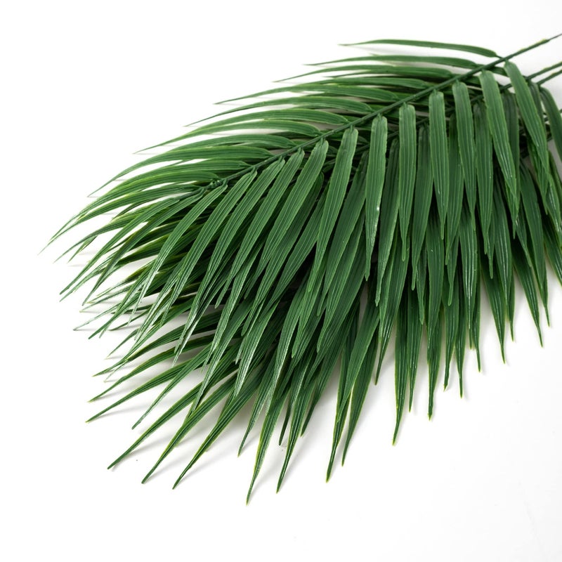 ATFL Large Artificial Palm Leaves, Palm Branches for Palm Sunday, 12 Pcs Large Branches Decoration, Tropical Leaf with Stem Party Decorations, Faux Tree Leaves Decor(18.9'') - Image 5