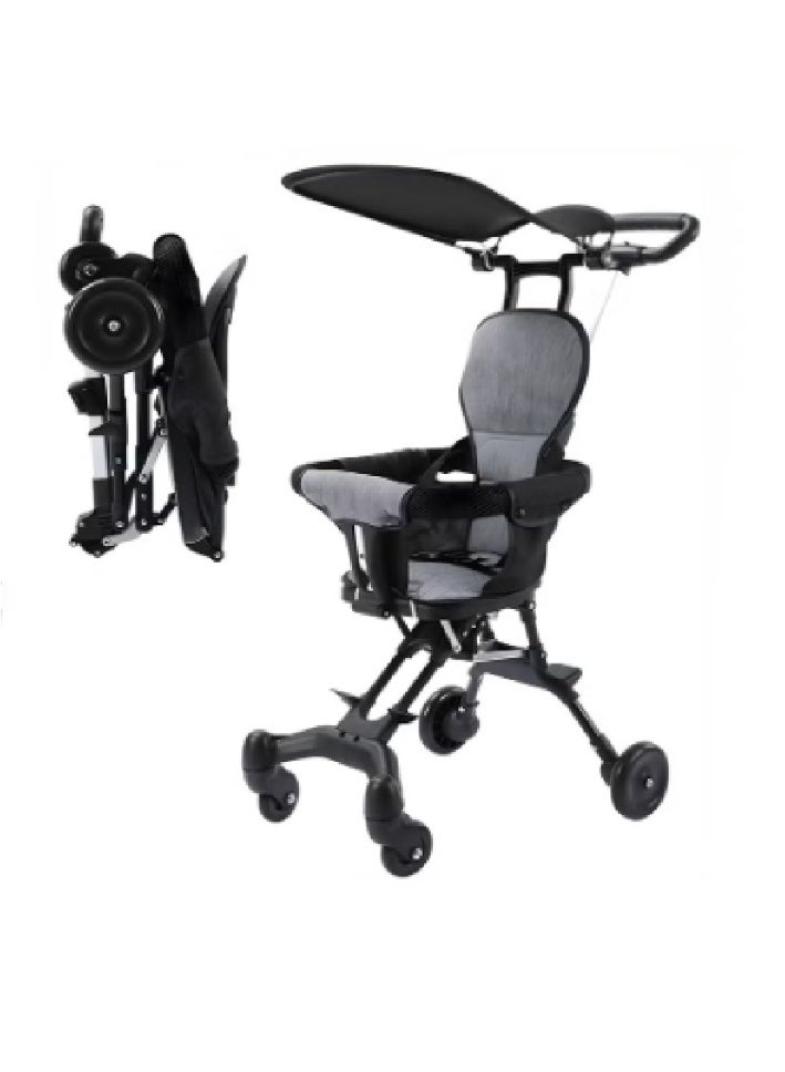 عربة أطفال خفيفة الوزن للسفر من المطار، عربة أطفال صغيرة الحجم وقابلة للطي مع مقابض قابلة للتعديل ومسند ظهر متكئ وغطاء للحماية من الشمس، مثالية للسفر بالطائرة والرحلات البرية والتسوق وعربة أطفال للمشي للأطفال الرضع والأطفال الصغار