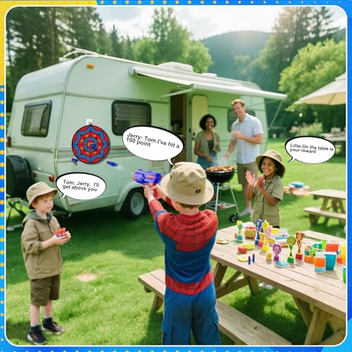 MLD Shooting Games Toys for Nerf Gun Party Shooting Targets with Toy Guns 10 Foam Darts Kids Outdoor Indoor Toys for Birthday Easter Xmas Gifts for 4 5 6 7 8 9 10 Year Old Boys Kids - Image 5