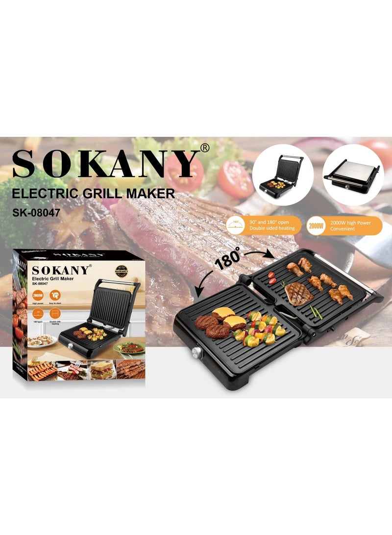 سوكاني شواية وصانعة سندويشات سوكاني 2000 واط تسخين مزدوج-SK-08047 - Image 1