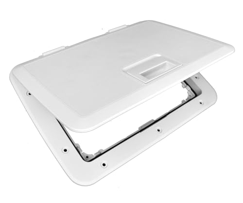 Tempress 11 x 15 Access Slam Boat Hatch Storage Lid White - Image 1