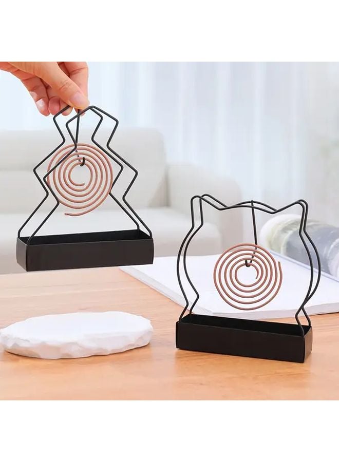 2 Pack Tree Shaped Metal Cat House Incense and Mosquito Coil Holder for Outdoor - Image 3