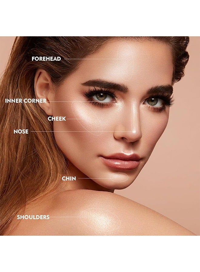 pudaier Face Body Luminizer, Liquid Highlighter Makeup, Face Body Shimmer Glow Illuminator, Bronzer Smooth Shine Shimmer Liquid Foundation, Waterproof Moisturizing Body Highlighter  - Image 5