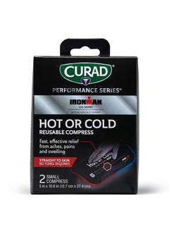 CURAD Curad Ironman Hot or Cold Reusable Compress, Reusable Ice Pack for Injuries, Small Compress is 5 in x 10.8 in, 2 Count 