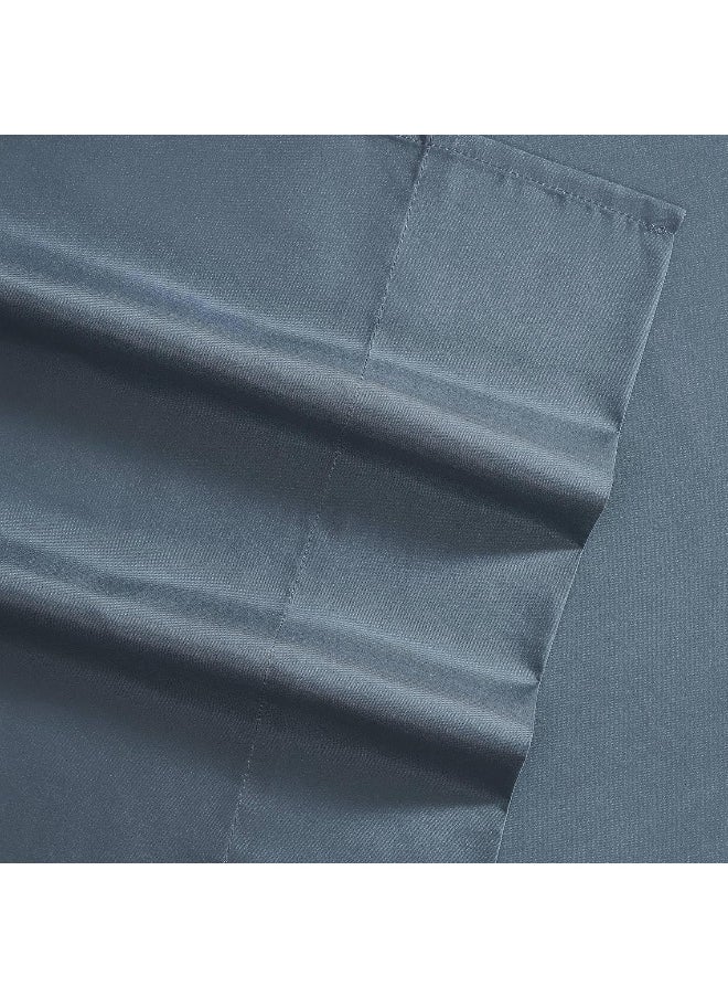 Kenneth Cole Kenneth Cole - Solutions Queen Sheets, Soft Recycled Polyester 6-Piece Bedding Set, Wrinkle-Resistant and Cooling Finish (Solid Blue, Queen)  - Image 3