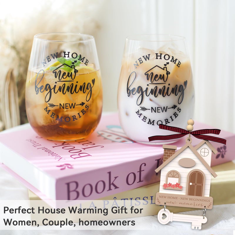 Cyrelwing Housewarming Gifts for New Home Closing Gifts for Home Buyers, House Warming wine glasses for Men Women Couple Families Friends Coworkers, First House Present Ideas - Image 2