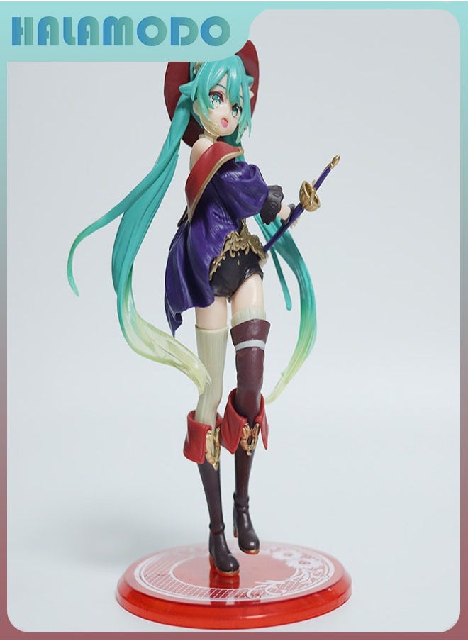 HALAMODO - Hatsune Miku in the Fairy Tale Wonderland as Puss in Boots A Cute Handmade Model Figure of Anime Girl for Desk Decoration, a Perfect Gift for Girls - Image 1