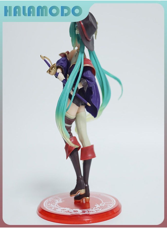 HALAMODO - Hatsune Miku in the Fairy Tale Wonderland as Puss in Boots A Cute Handmade Model Figure of Anime Girl for Desk Decoration, a Perfect Gift for Girls - Image 1