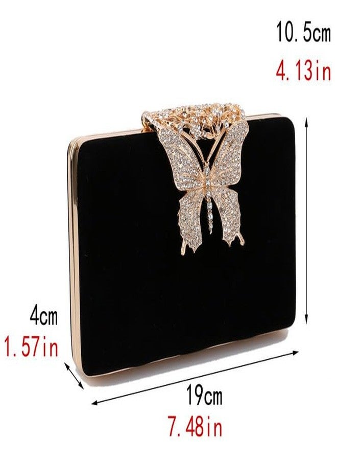 Avilego Butterfly Evening Clutch for Women Shiny Evening Bag Purses Gorgeous Handbags for Feast Party Wedding - Image 4